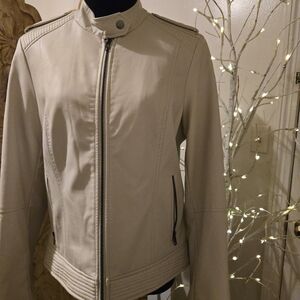 Apt. 9 Cream Leather Jacket
